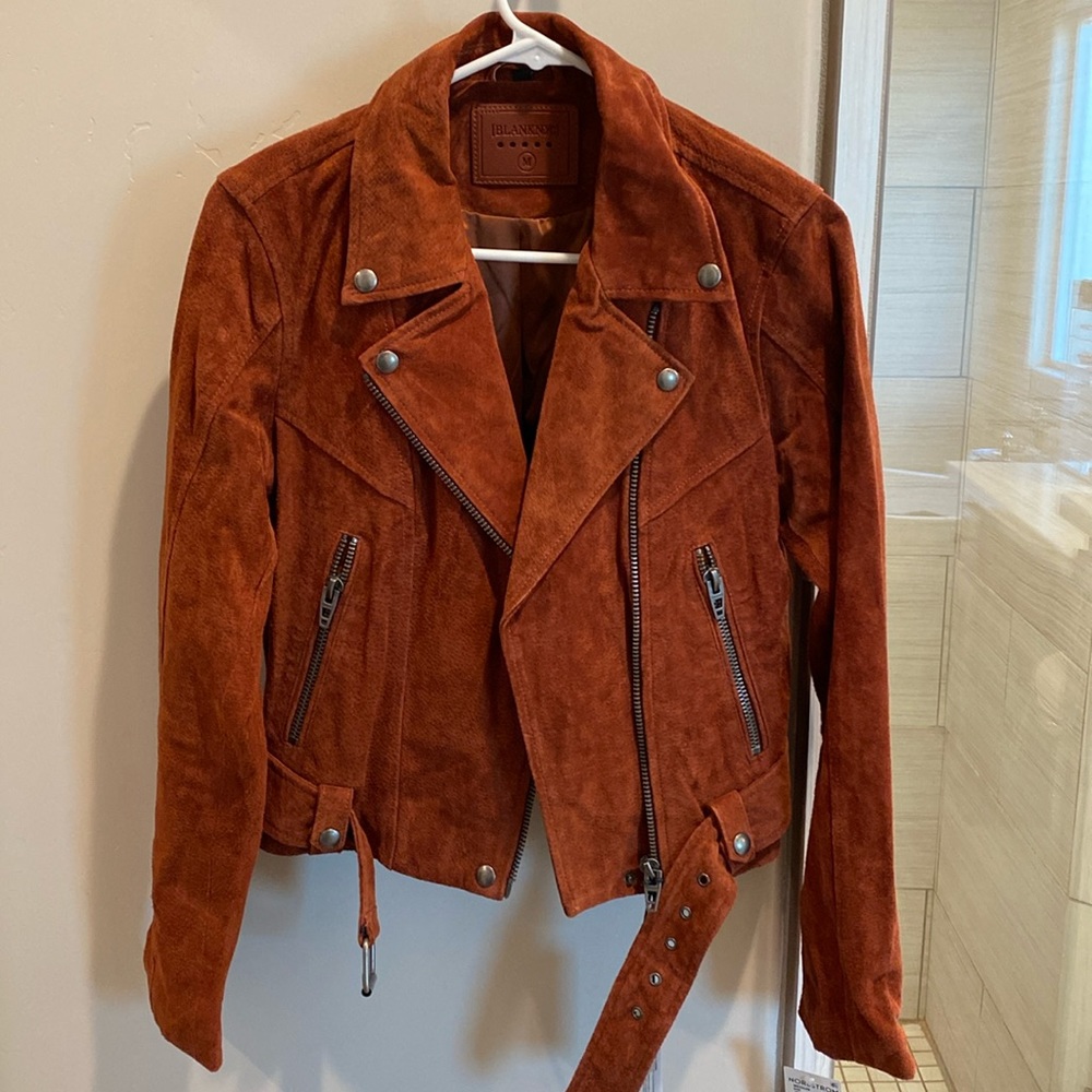 BLANKNYC Suede Leather Moto Jacket Sun Valley M